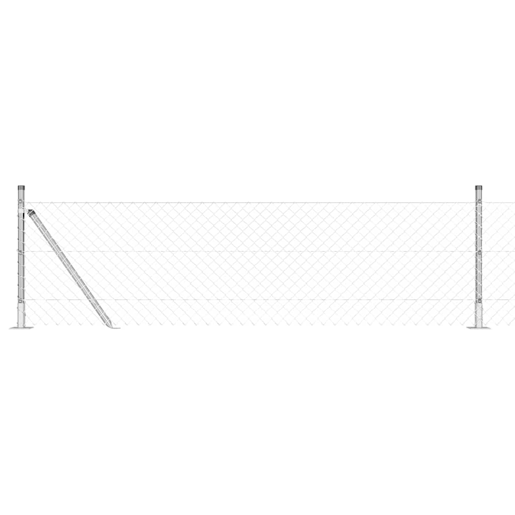Vidaxl Zaunpfahl Silber 10 x 0,4 m (40 x 40 mm Maschenweite) Stahl