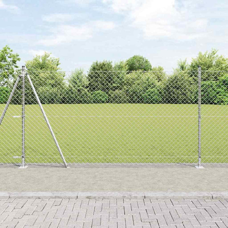 Vidaxl Zaunpfahl Silber 10 x 1,2 m (40 x 40 mm Maschenweite) Stahl