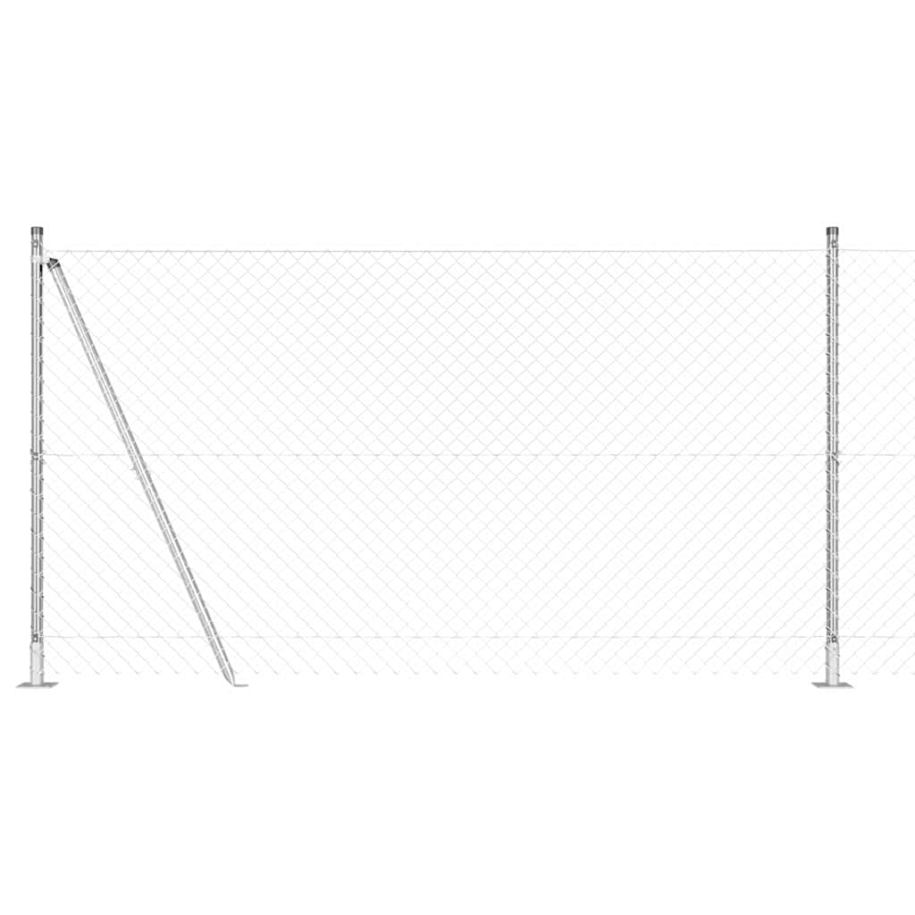 Vidaxl Zaunpfahl Silber 10 x 1,2 m (40 x 40 mm Maschenweite) Stahl