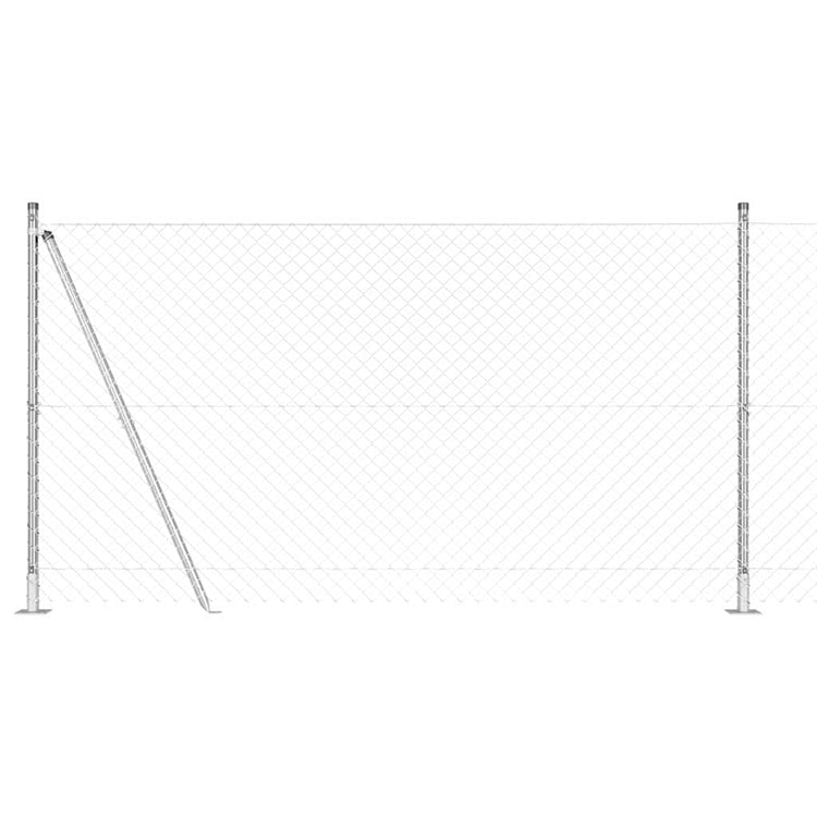 Vidaxl Zaunpfahl Silber 10 x 1,2 m (40 x 40 mm Maschenweite) Stahl