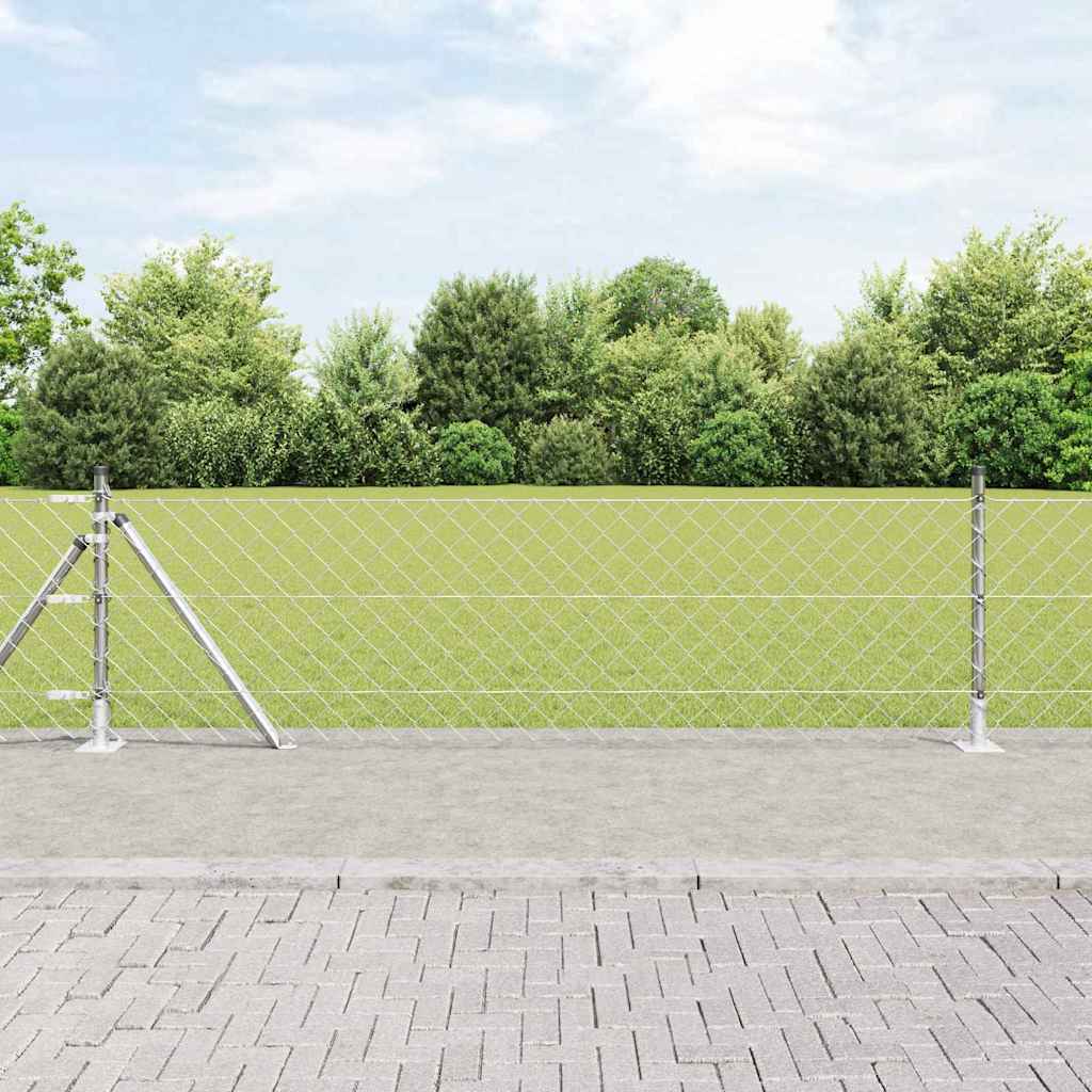 Vidaxl Zaunpfahl Silber 10 x 0,4 m (60 x 60 mm Maschenweite) Stahl
