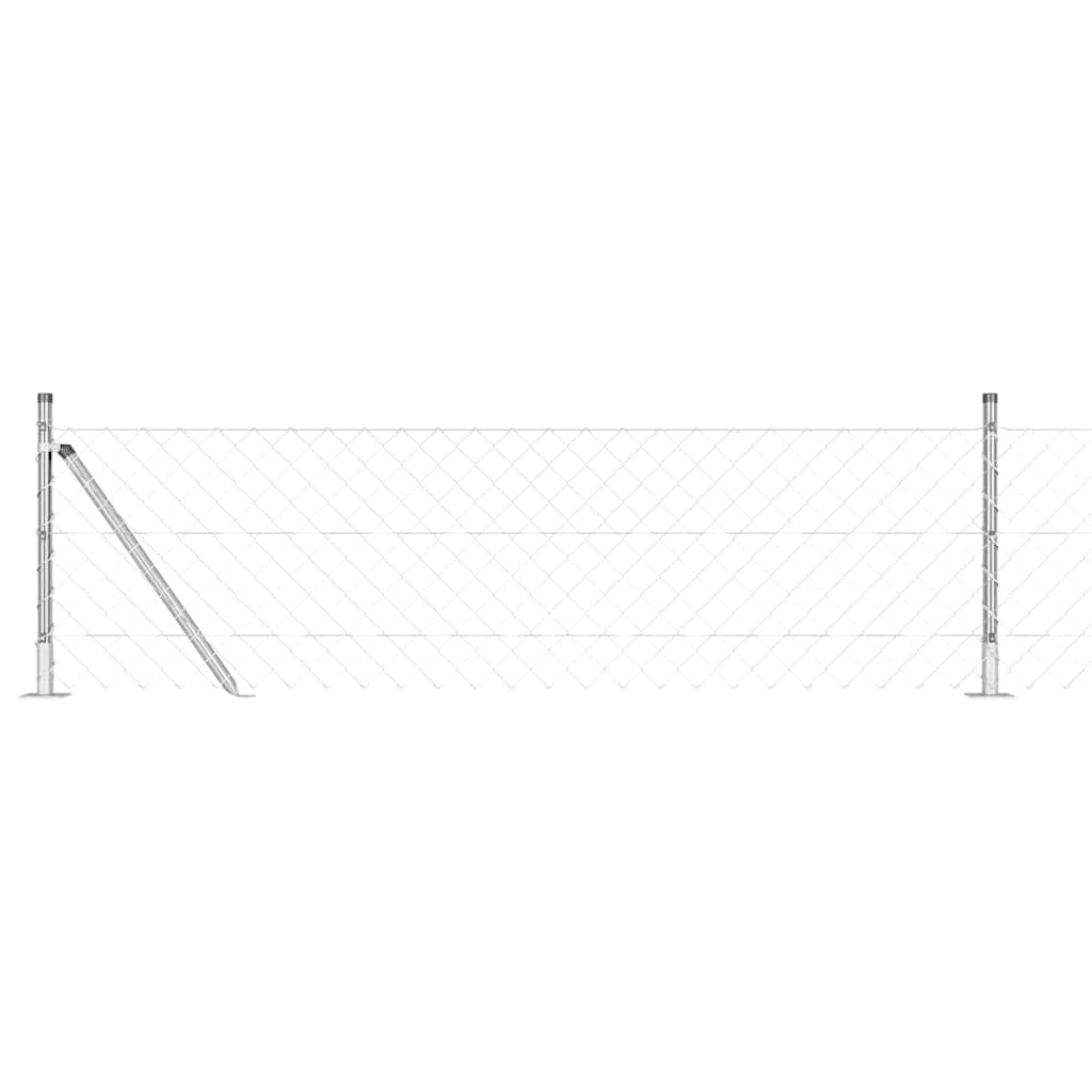 Vidaxl Zaunpfahl Silber 10 x 0,4 m (60 x 60 mm Maschenweite) Stahl