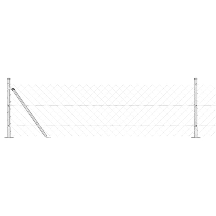 Vidaxl Zaunpfahl Silber 10 x 0,4 m (60 x 60 mm Maschenweite) Stahl