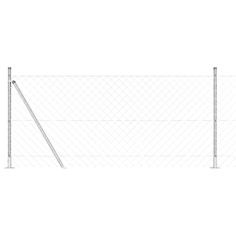 Vidaxl Zaunpfahl Silber 10 x 0,8 m (60 x 60 mm Maschenweite) Stahl