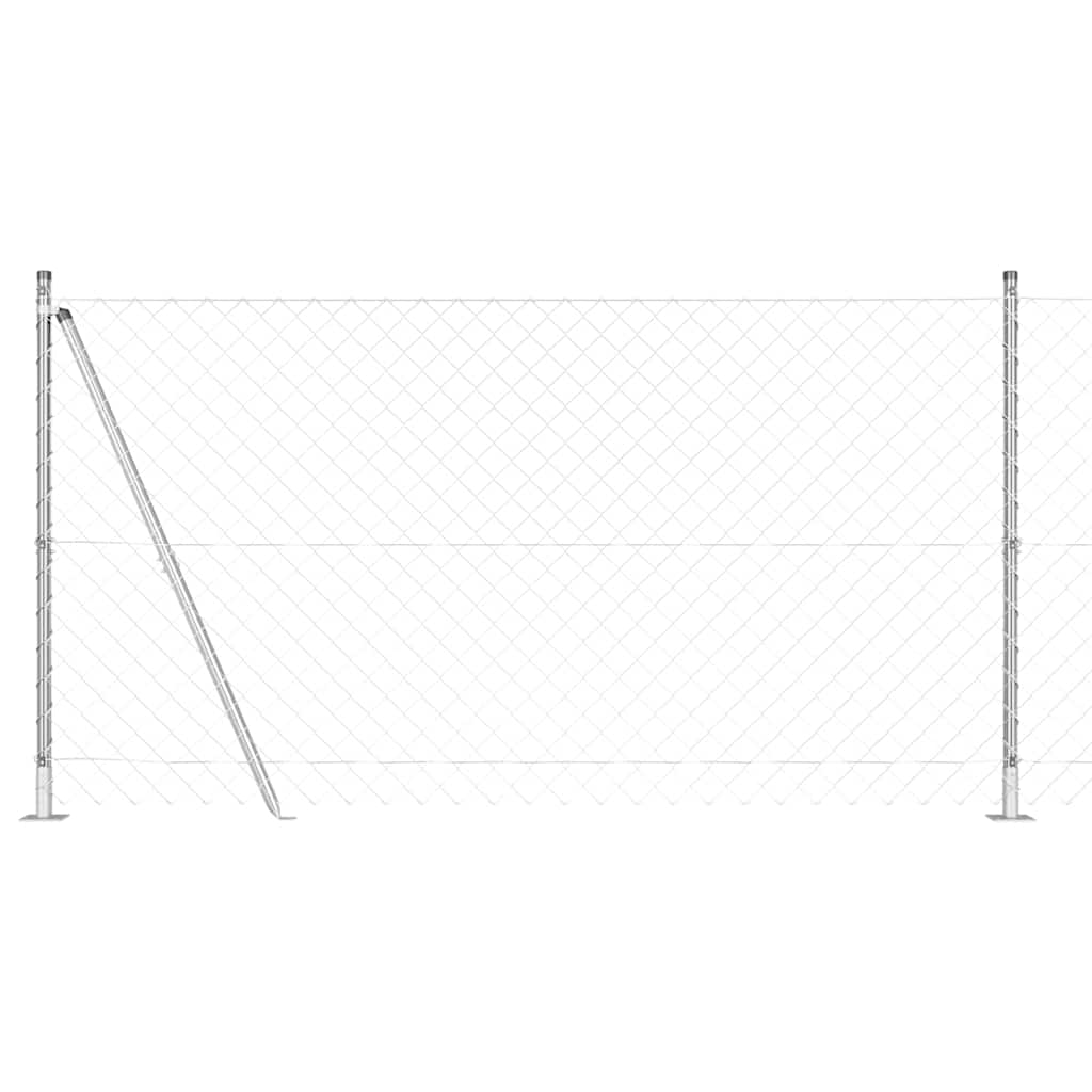 Vidaxl Zaunpfahl Silber 10 x 1,2 m (60 x 60 mm Maschenweite) Stahl