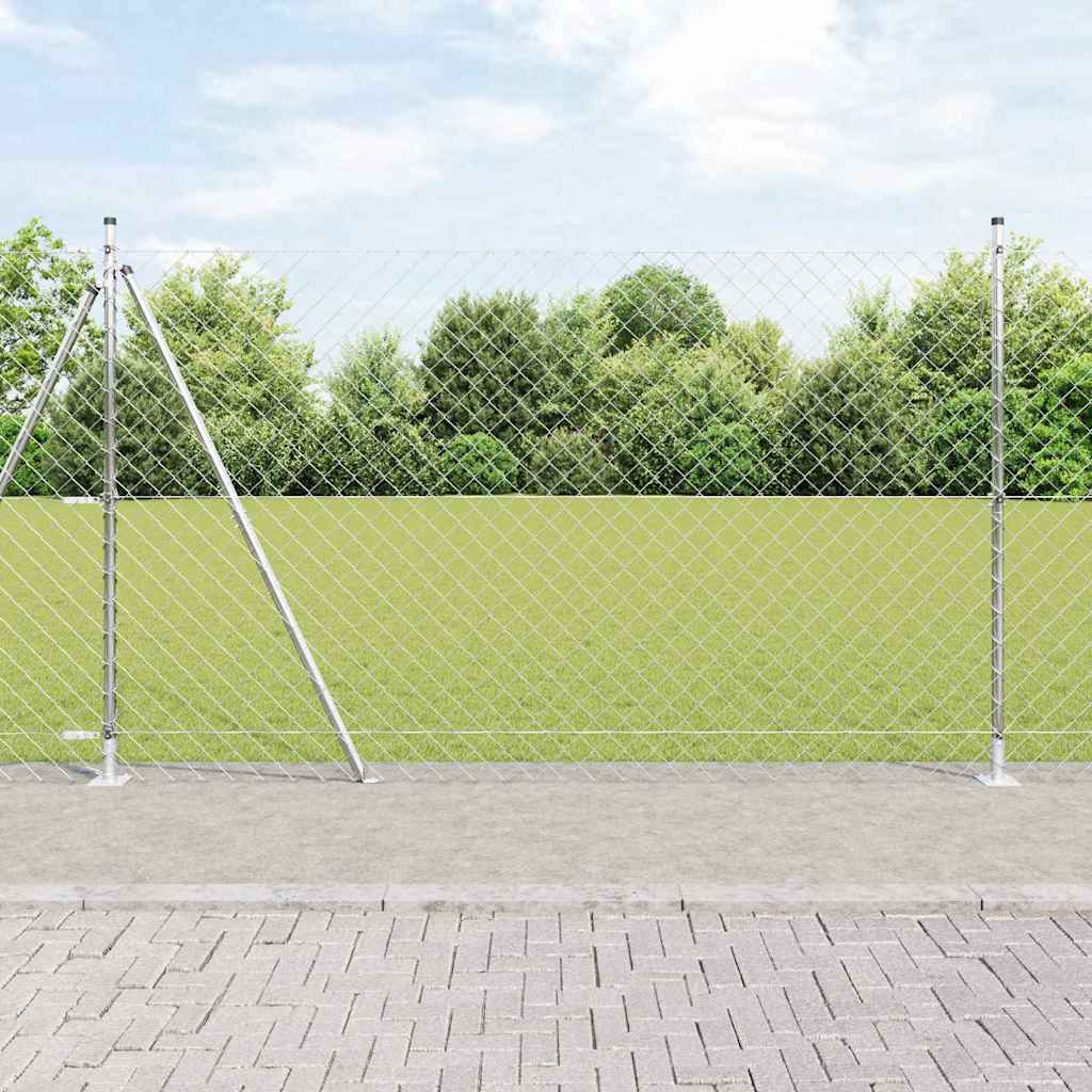 Vidaxl Zaunpfahl Silber 10 x 1,4 m (60 x 60 mm Maschenweite) Stahl
