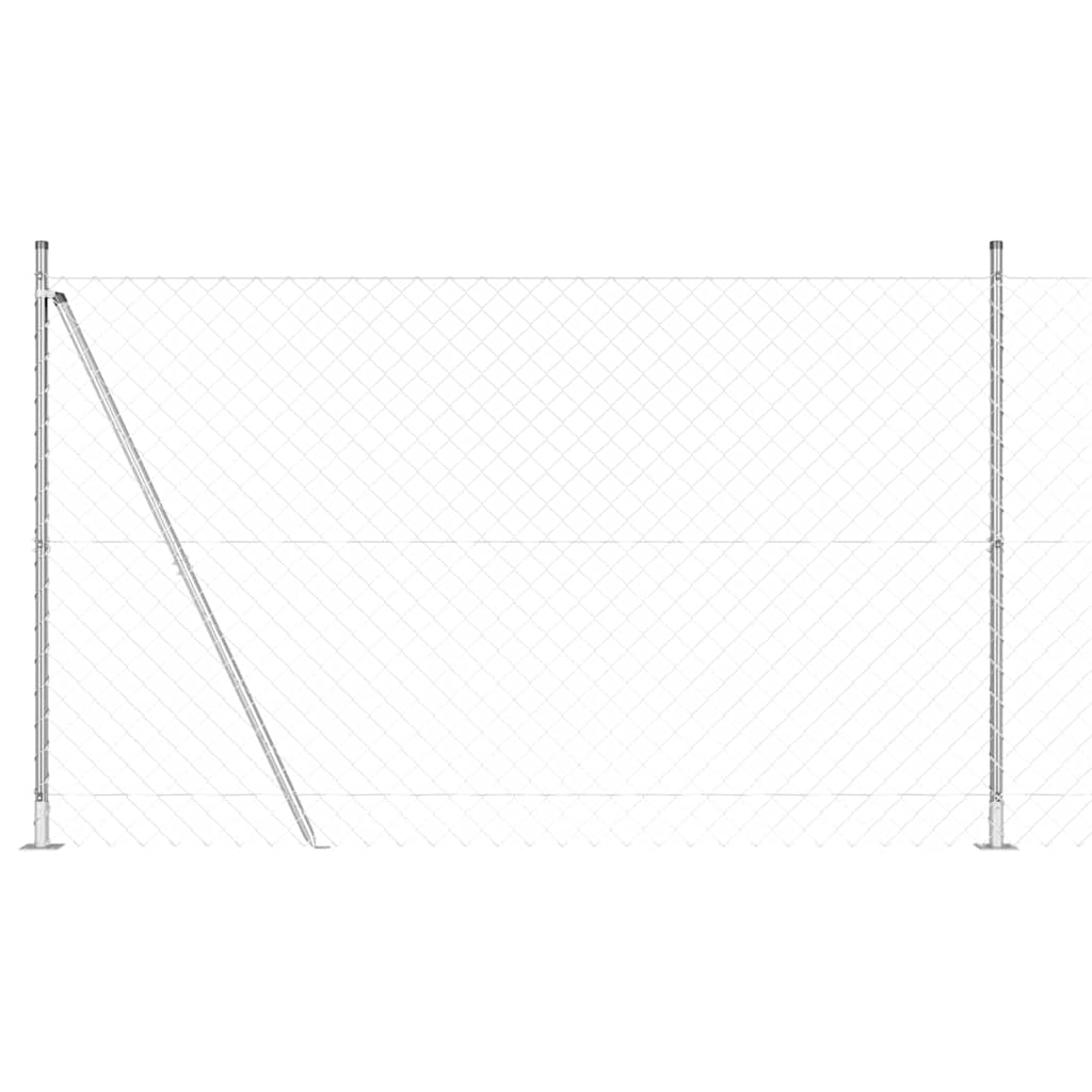 Vidaxl Zaunpfahl Silber 10 x 1,4 m (60 x 60 mm Maschenweite) Stahl