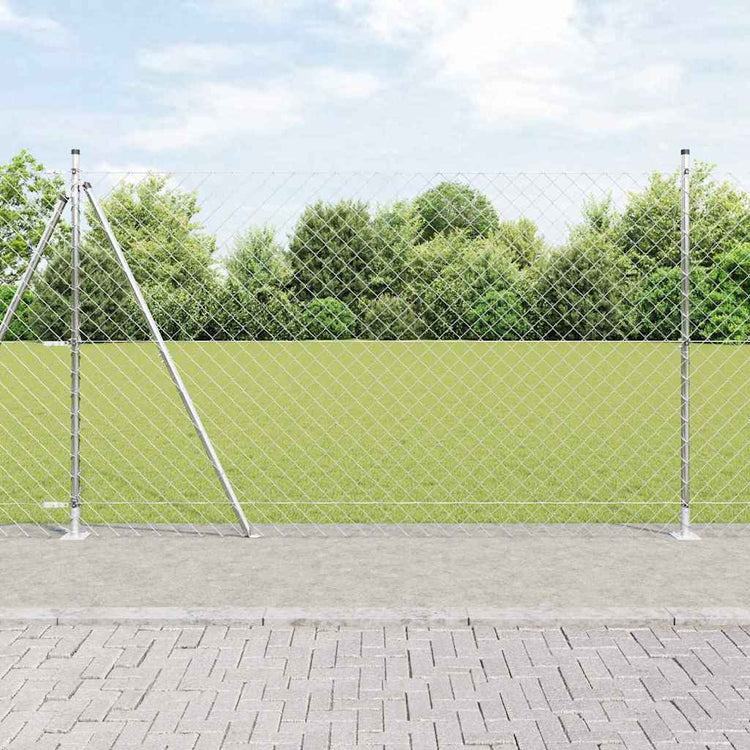 Vidaxl Zaunpfahl Silber 10 x 1,6 m (60 x 60 mm Maschenweite) Stahl