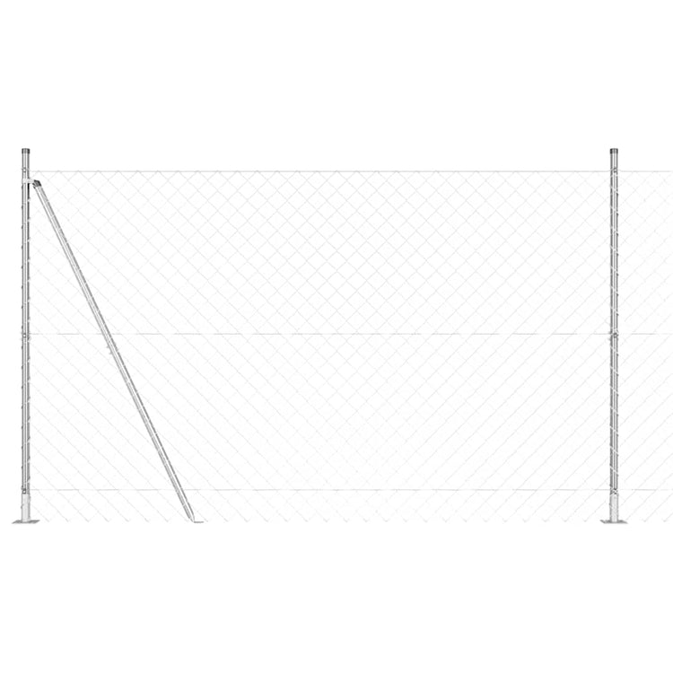 Vidaxl Zaunpfahl Silber 10 x 1,6 m (60 x 60 mm Maschenweite) Stahl