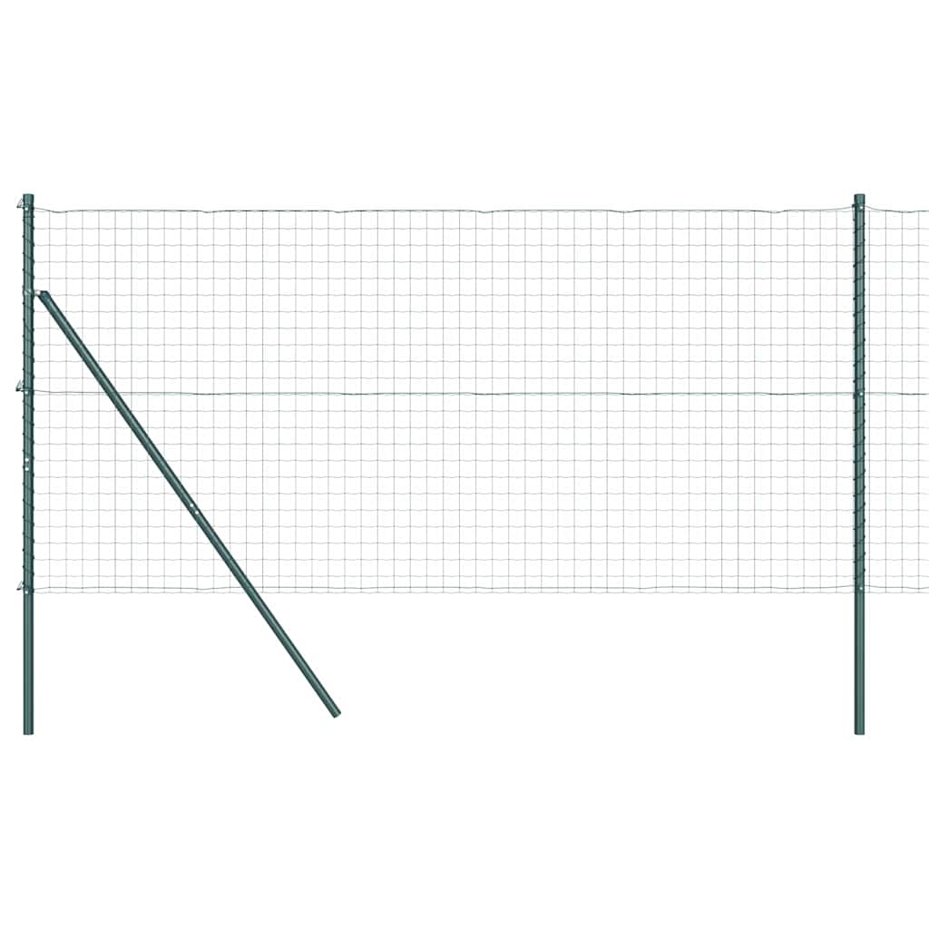 Vidaxxl-Zaun mit Pfosten grün 1,4 x 10 m aus Stahl und PVC