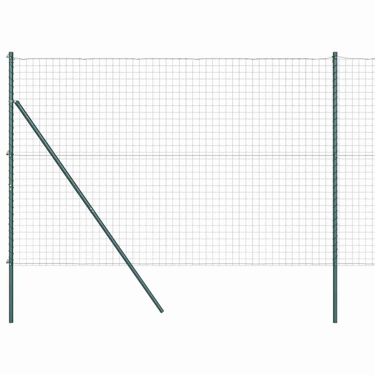 Vidaxl-Zaun mit Pfosten grün 1,5 x 10 m aus Stahl und PVC