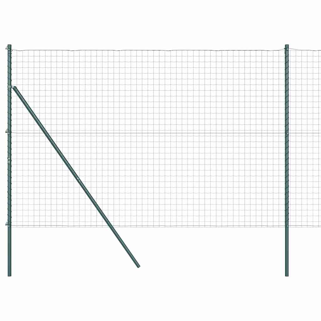 Vidaxl-Zaun mit Pfosten grün 1,6 x 10 m aus Stahl und PVC