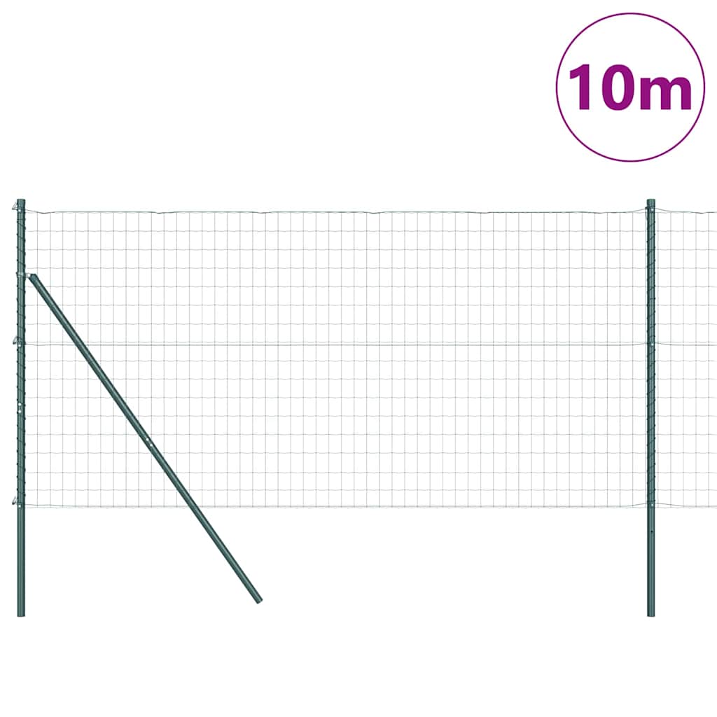 Vidaxxl-Zaun mit Pfosten grün 1 x 10 m aus Stahl und PVC