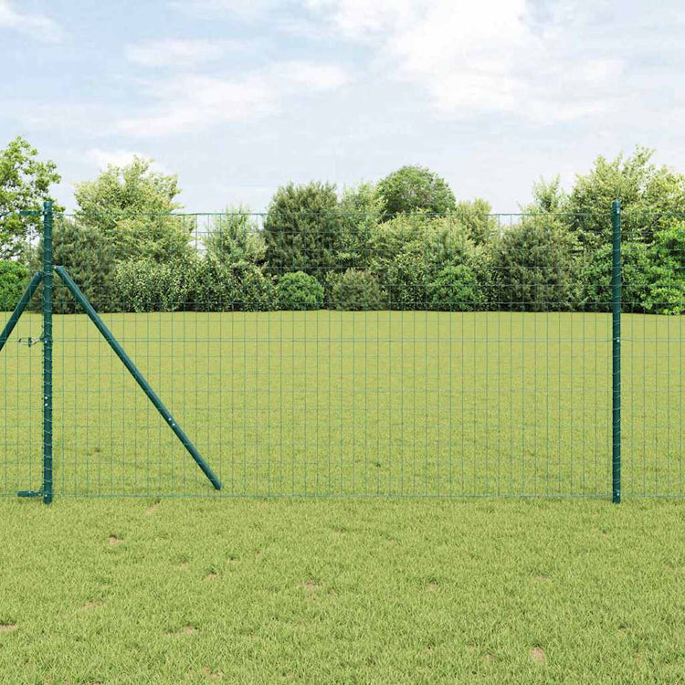 Vidaxxl-Zaun mit Pfosten grün 1,4 x 10 m aus Stahl und PVC