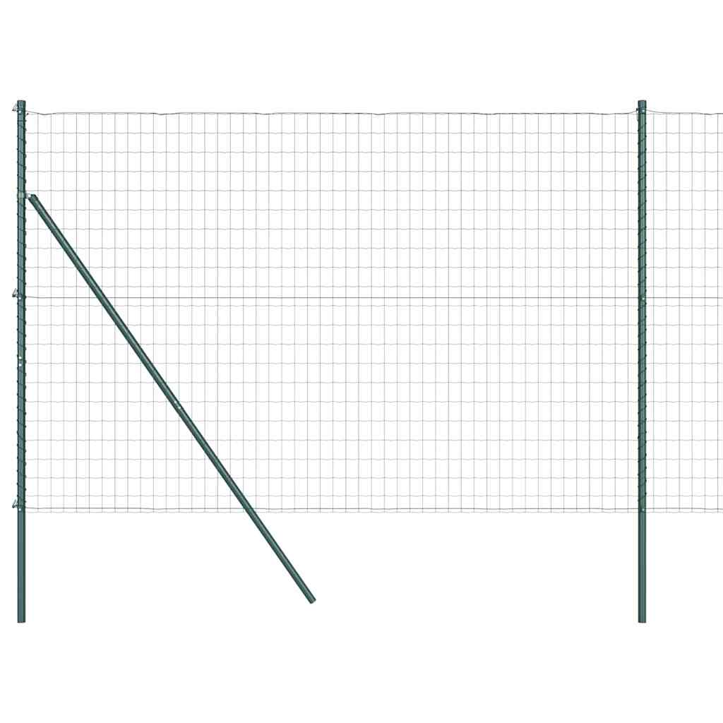 Vidaxl-Zaun mit Pfosten grün 1,5 x 10 m aus Stahl und PVC
