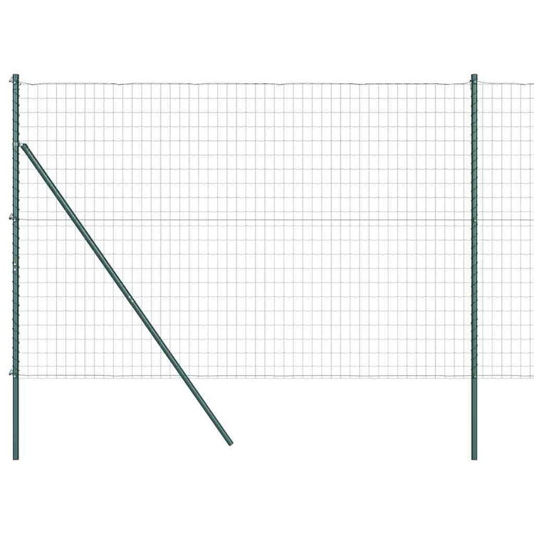 Vidaxl-Zaun mit Pfosten grün 1,6 x 10 m aus Stahl und PVC