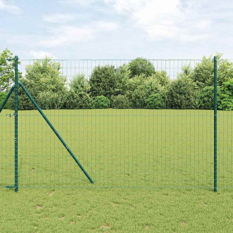 Vidaxl-Zaun mit Pfosten grün 1,6 x 10 m aus Stahl und PVC