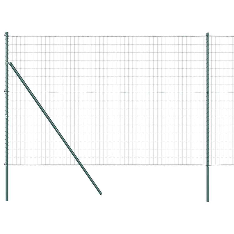 Vidaxl-Zaun mit Pfosten grün 1,6 x 10 m aus Stahl und PVC