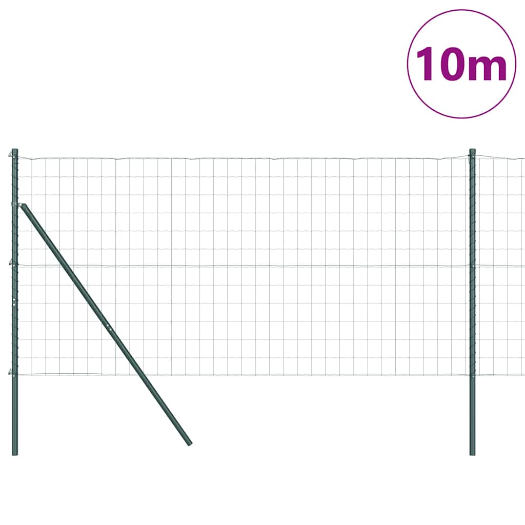 Vidaxxl-Zaun mit Pfosten grün 1,4 x 10 m aus Stahl und PVC