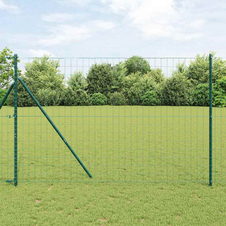 Vidaxl-Zaun mit Pfosten grün 1,5 x 10 m aus Stahl und PVC