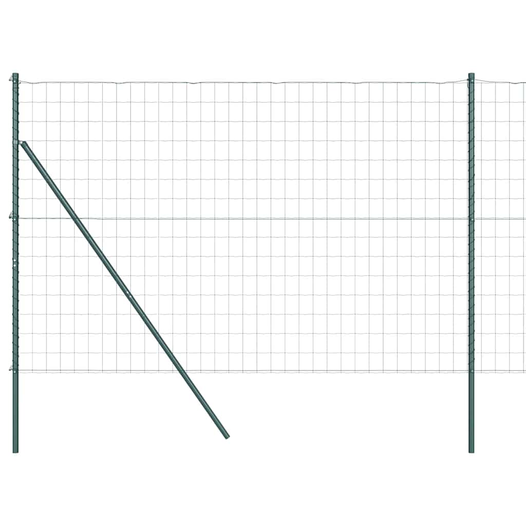 Vidaxl-Zaun mit Pfosten grün 1,5 x 10 m aus Stahl und PVC