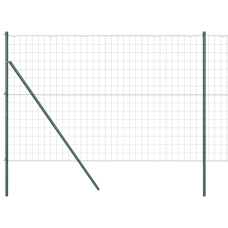 Vidaxl-Zaun mit Pfosten grün 1,6 x 10 m aus Stahl und PVC