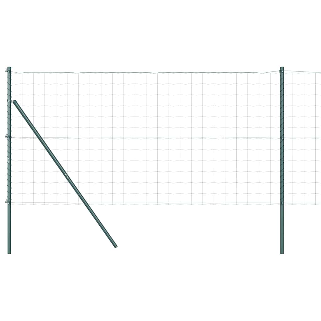 Vidaxxl Zaun mit Pfosten grün 1 x 10 m Stahl