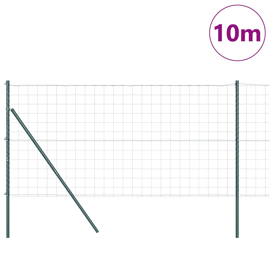 Vidaxxl Zaun mit Pfosten grün 1 x 10 m Stahl