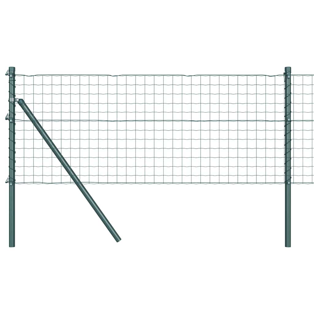 Vidaxxl-Zaun mit Pfosten grün 0,8 x 25 m aus Stahl und PVC