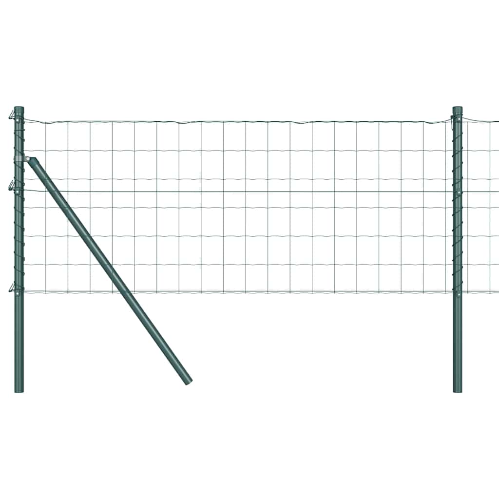 Vidaxxl-Zaun mit Pfosten grün 0,8 x 25 m aus Stahl und PVC