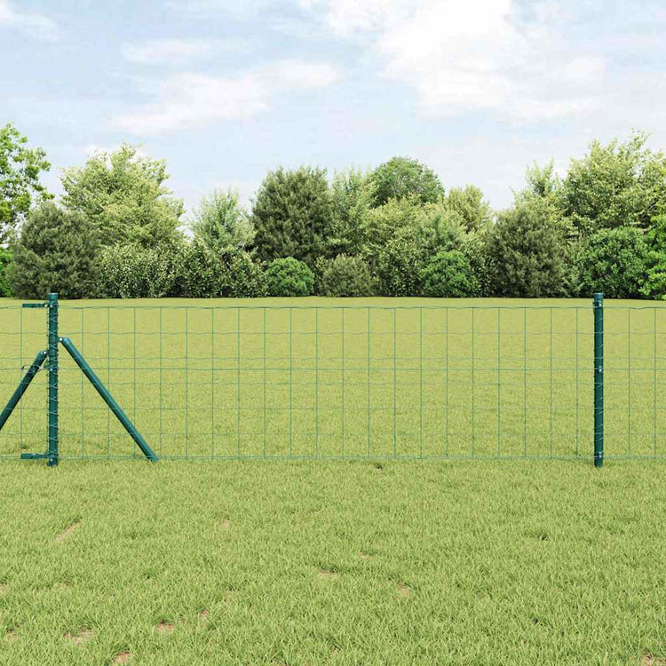 Vidaxxl Zaun mit Pfosten grün 0,8 x 25 m Stahl