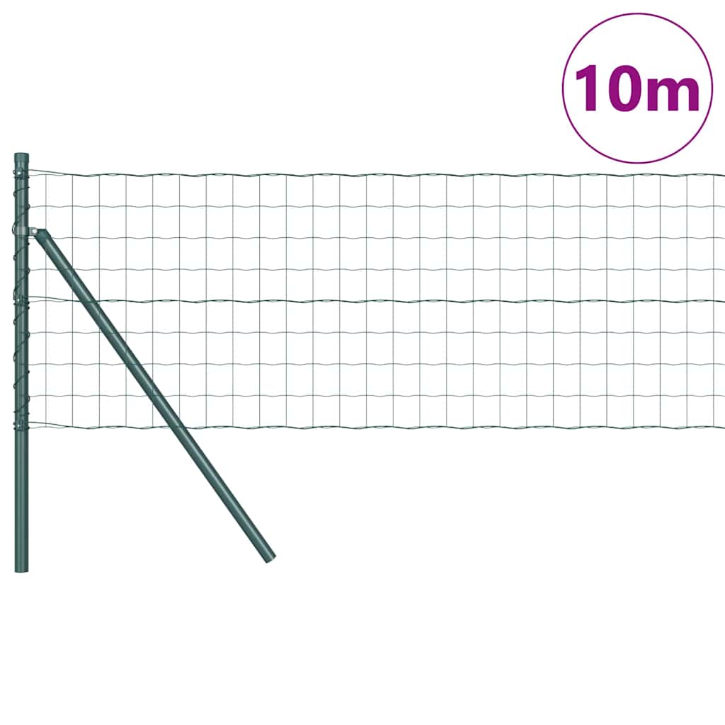 Vidaxxl-Zaun mit Pfosten grün 0,4 x 10 m aus Stahl und PVC