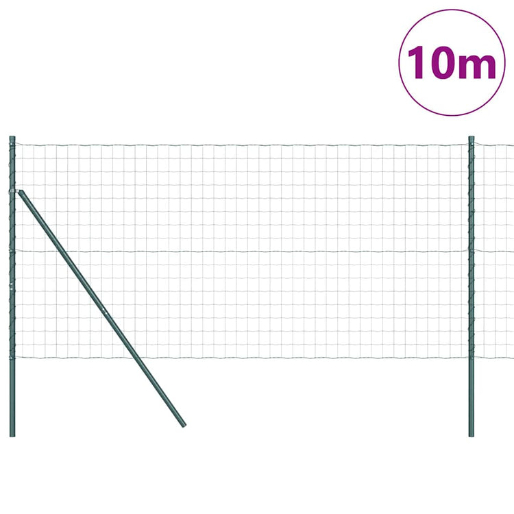 Vidaxxl Zaun mit Pfosten Grün 1,2 x 10 m Stahl