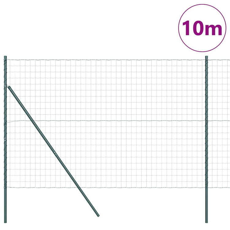 Vidaxxl Zaun mit Pfosten Grün 1,5 x 10 m Stahl