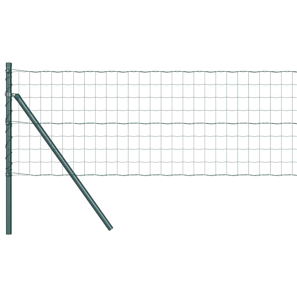 Vidaxxl Zaun mit Pfosten grün 0,8 x 25 m Stahl