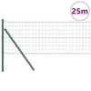 Vidaxxl Zaun mit Pfosten grün 0,8 x 25 m Stahl