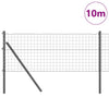 Vidaxl-Zaun mit Pfosten grau 0,6 x 10 m aus Stahl und PVC