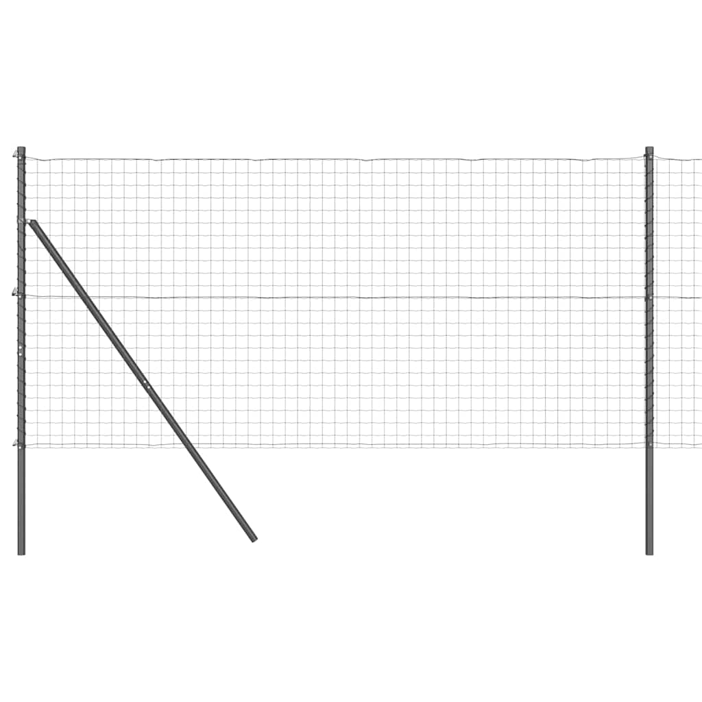 Vidaxl-Zaun mit Pfosten grau 1,2 x 10 m aus Stahl und PVC