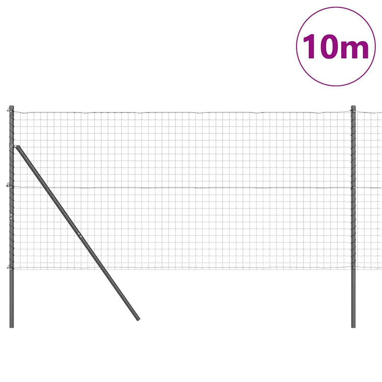 Vidaxl-Zaun mit Pfosten grau 1,4 x 10 m aus Stahl und PVC