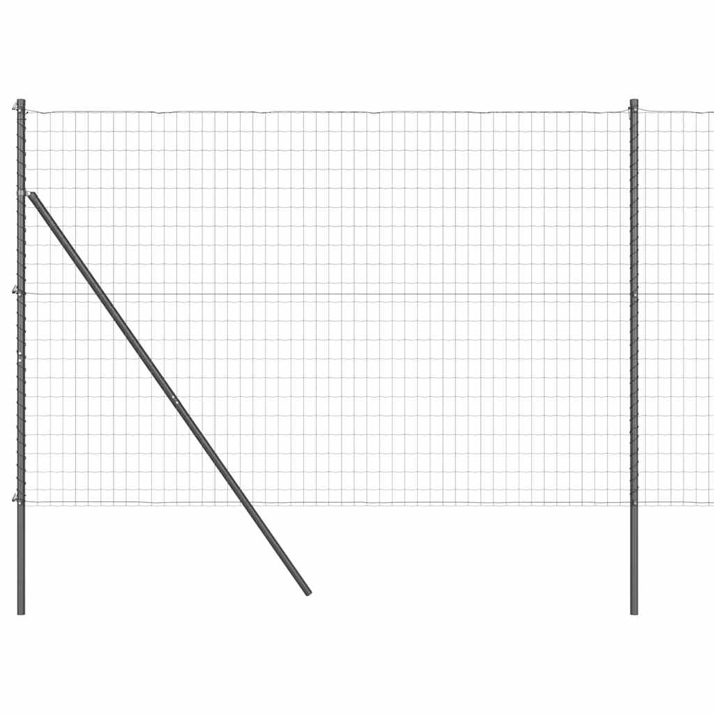 Vidaxl-Zaun mit Pfosten grau 1,6 x 10 m aus Stahl und PVC