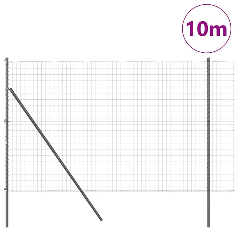 Vidaxl-Zaun mit Pfosten grau 1,6 x 10 m aus Stahl und PVC