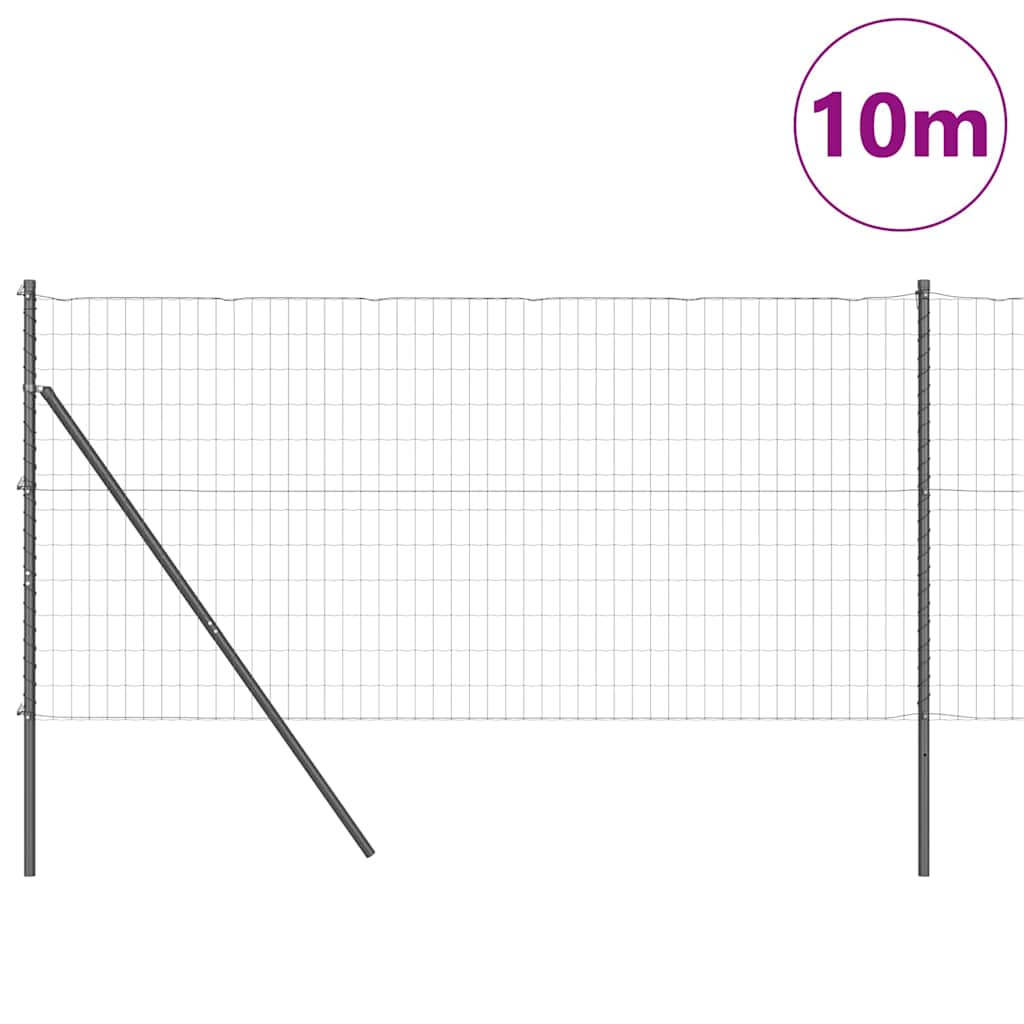 Vidaxl-Zaun mit Pfosten grau 1,4 x 10 m aus Stahl und PVC
