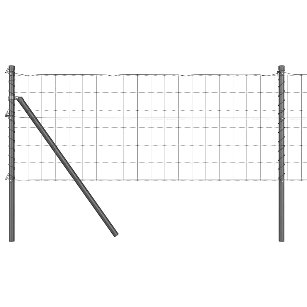 Vidaxl-Zaun mit Pfosten grau 0,6 x 10 m aus Stahl und PVC