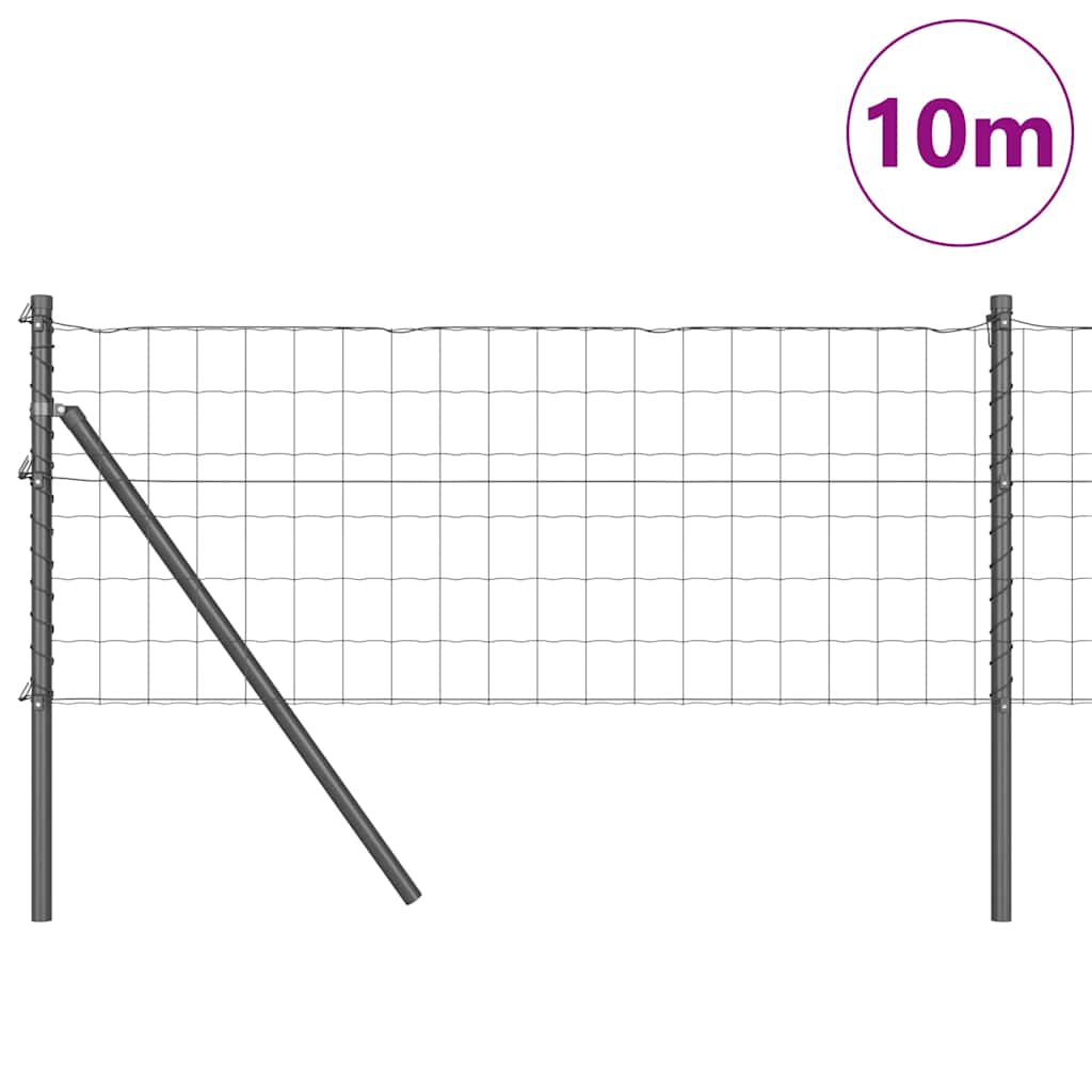 Vidaxl-Zaun mit Pfosten grau 0,6 x 10 m aus Stahl und PVC
