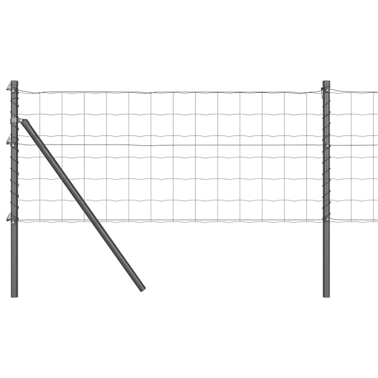 Vidaxxl Zaun mit Pfosten grau 0,8 x 10 m Stahl
