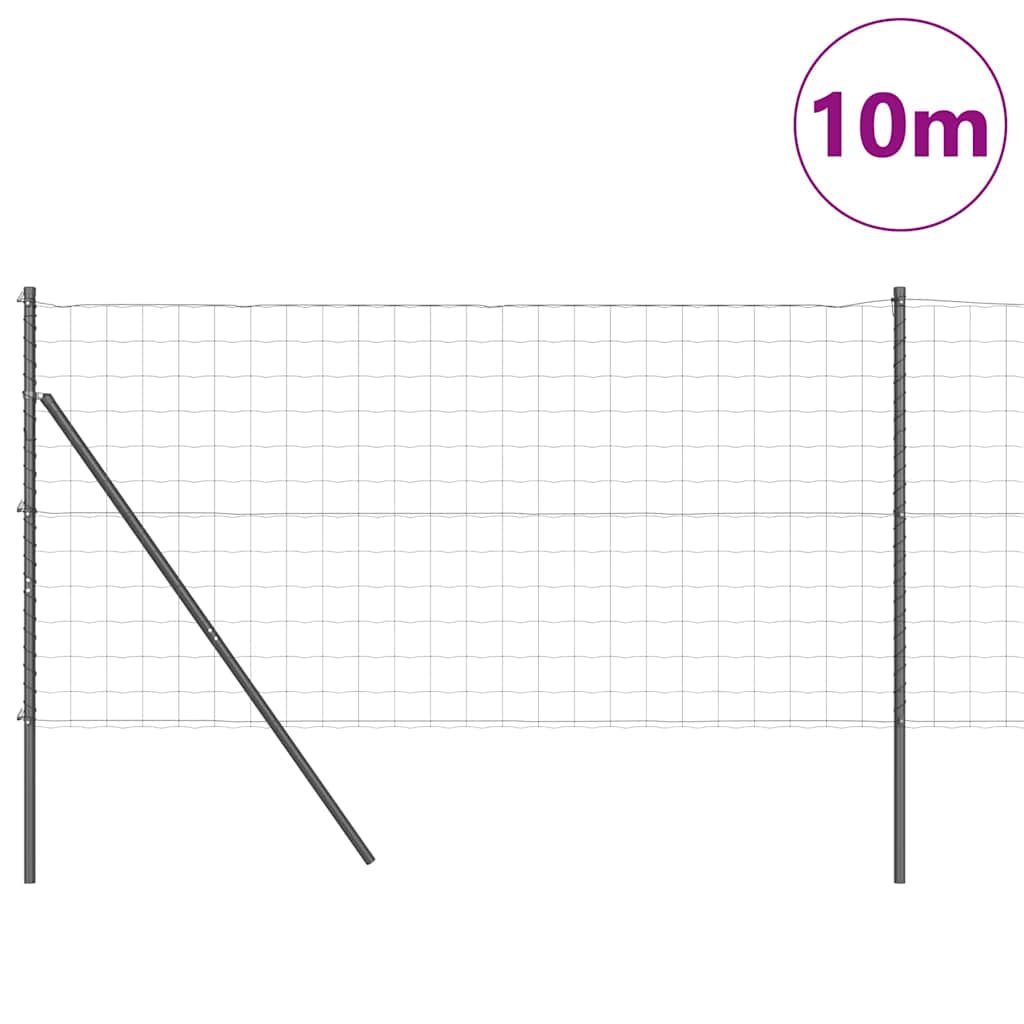 Vidaxxl Zaun mit Pfosten grau 1,2 x 10 m Stahl