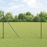 Vidaxl-Zaun mit Pfosten grau 1,5 x 10 m Stahl - afbeelding 1