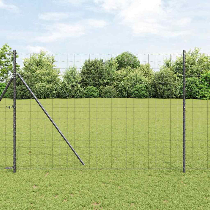Vidaxl-Zaun mit Pfosten grau 1,5 x 10 m Stahl