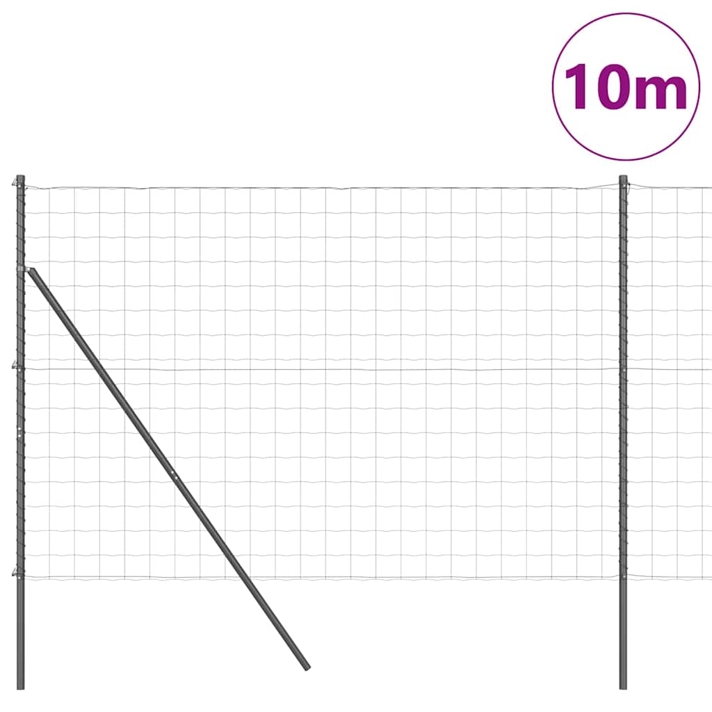Vidaxl-Zaun mit Pfosten grau 1,6 x 10 m aus Stahl und PVC