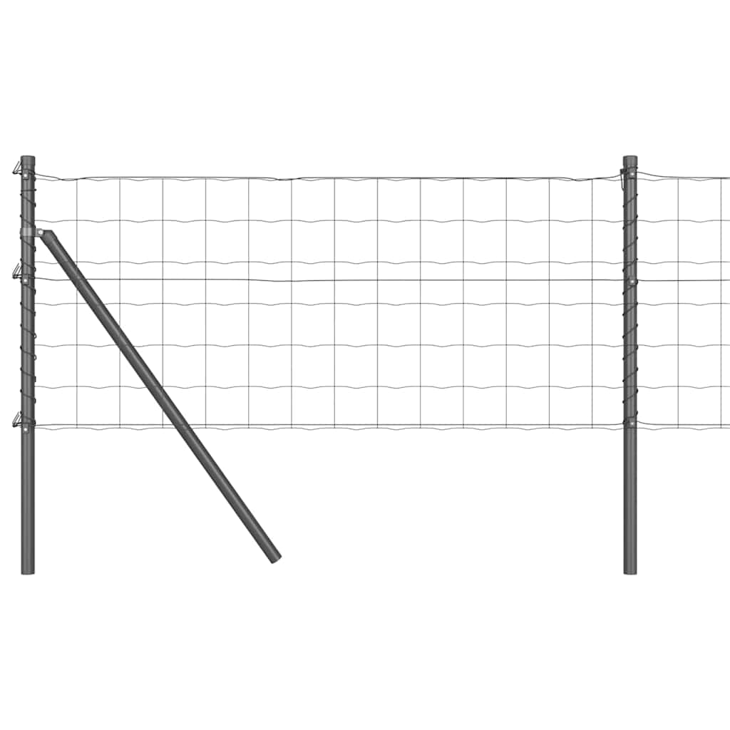 Vidaxxl Zaun mit Pfosten grau 0,8 x 25 m Stahl
